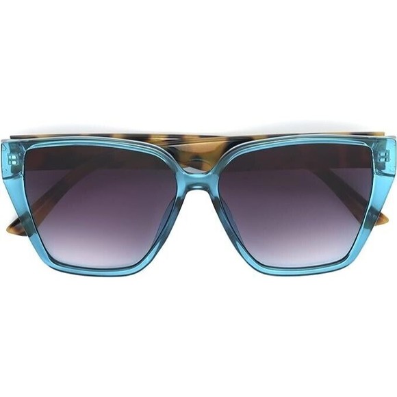 Foster Grant LONG BEACH Women's Styles for YOU Sunglasses AQUA BLUE OVERSIZED - Picture 2 of 5